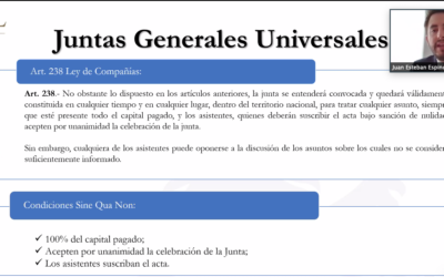 Webinar: “Uso de medios telemáticos para la efectiva celebración de juntas generales”